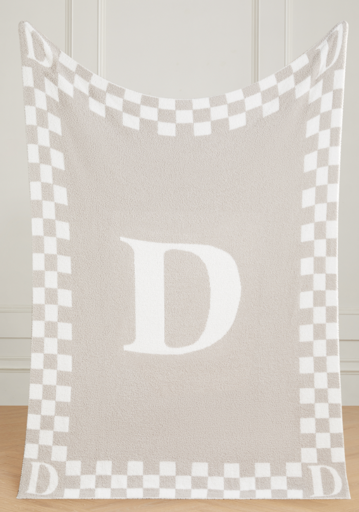 Monogram Initial Buttery Blanket