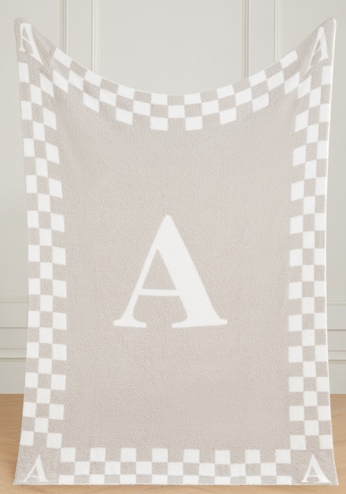 Monogram Initial Buttery Blanket