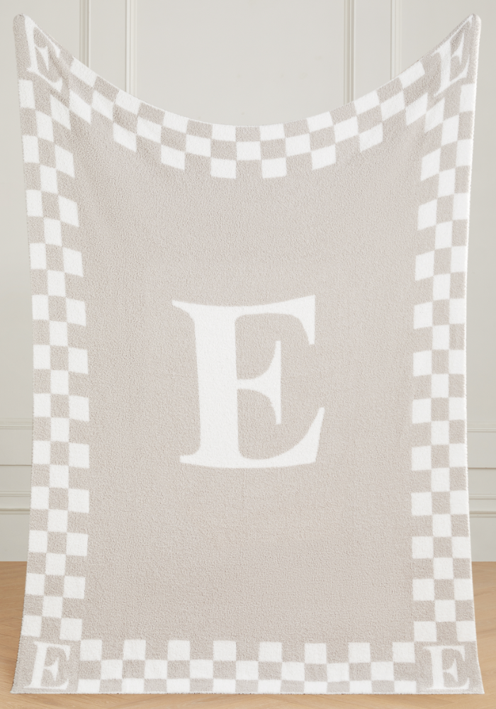Monogram Initial Buttery Blanket