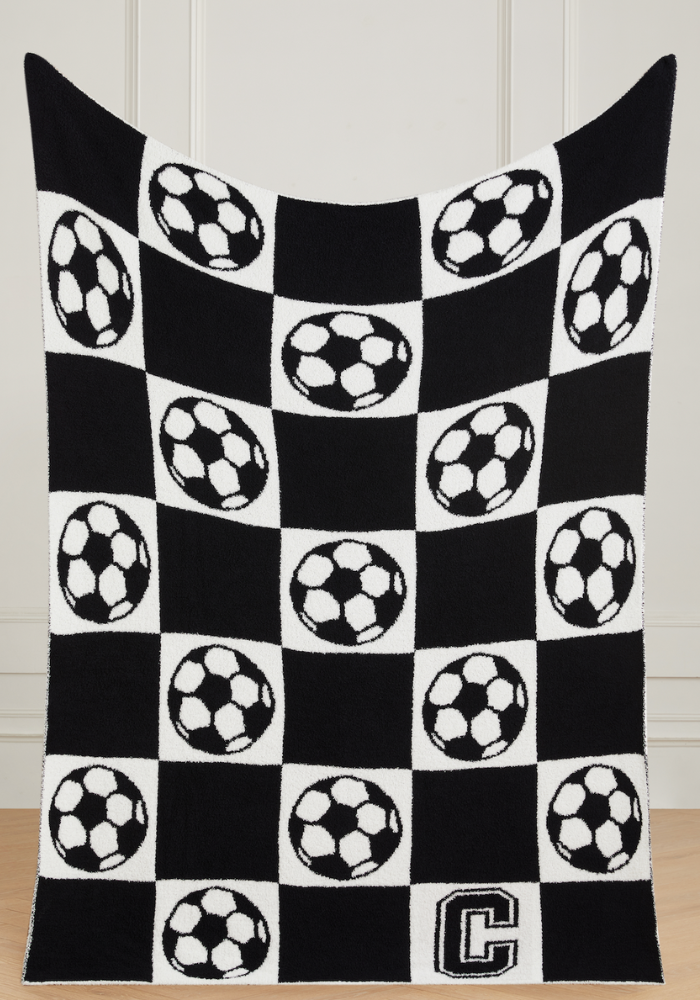 Varsity Collection: Soccer w/ Initial Buttery Blanket