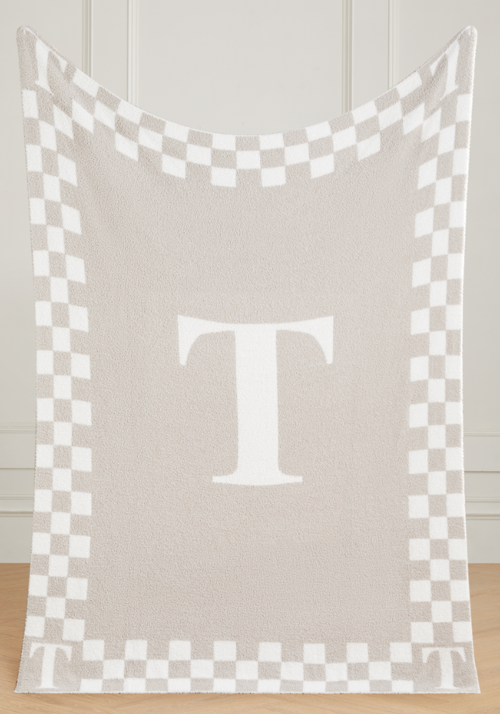 Monogram Initial Buttery Blanket
