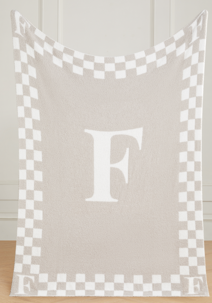 Monogram Initial Buttery Blanket