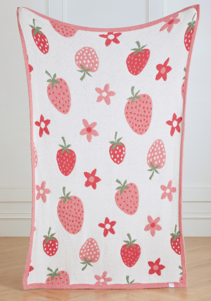 Strawberry + Daisy Buttery Blanket