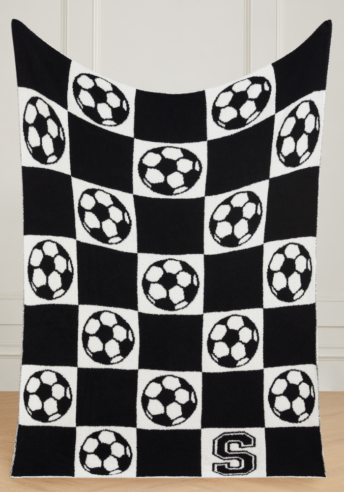 Varsity Collection: Soccer w/ Initial Buttery Blanket