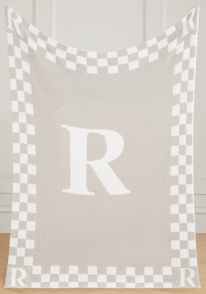 Monogram Initial Buttery Blanket