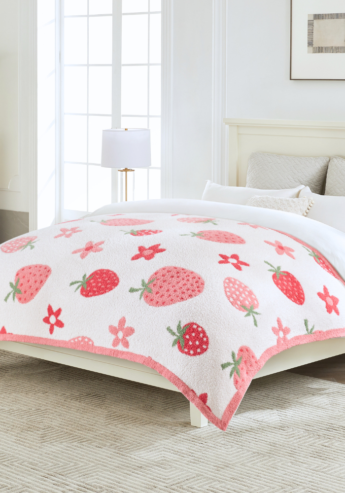 Strawberry + Daisy Buttery Blanket