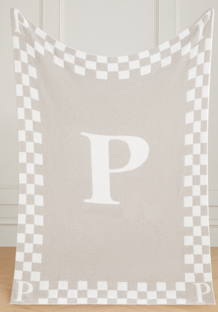 Monogram Initial Buttery Blanket