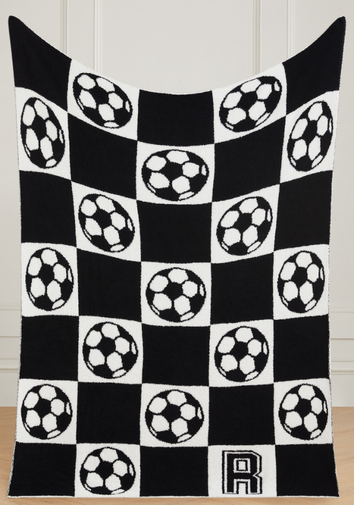 Varsity Collection: Soccer w/ Initial Buttery Blanket