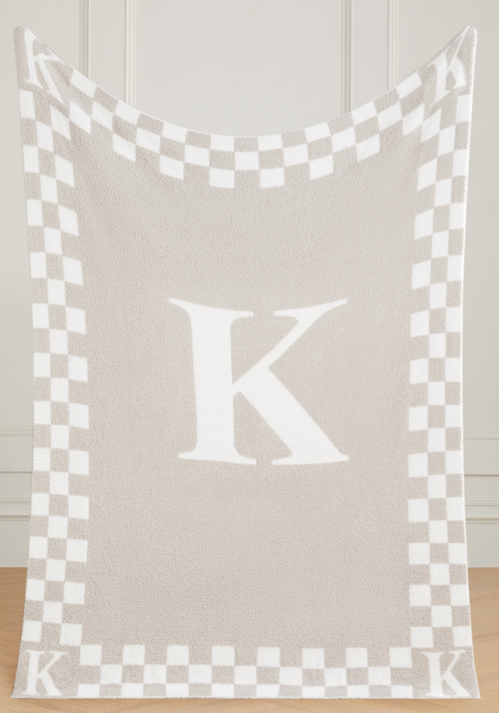 Monogram Initial Buttery Blanket