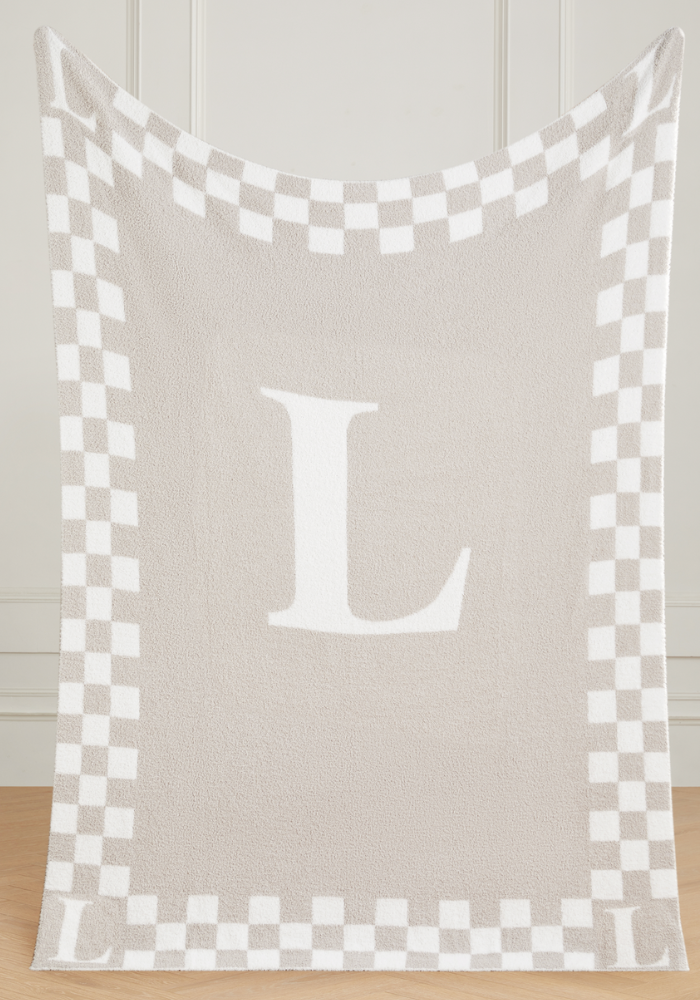 Monogram Initial Buttery Blanket
