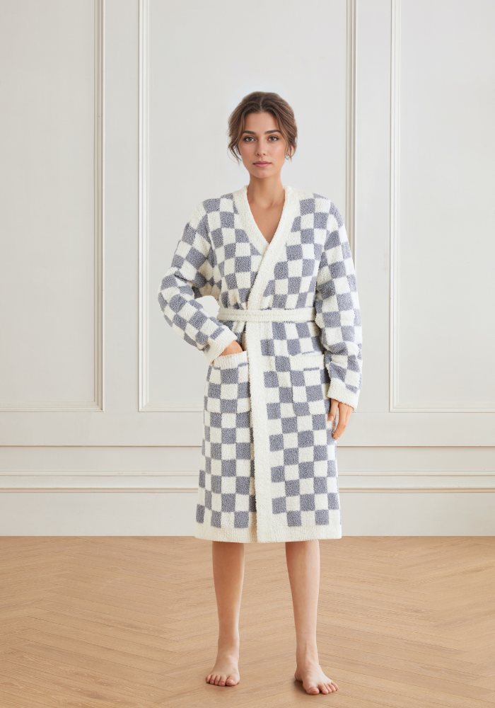 Checkered Buttery Robe- Colors