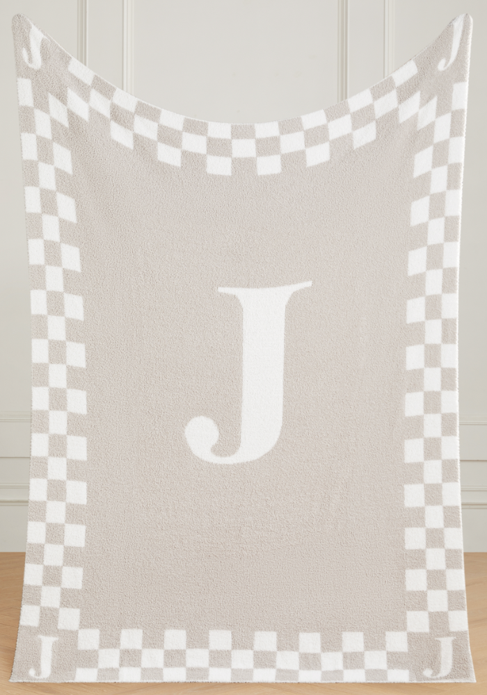 Monogram Initial Buttery Blanket