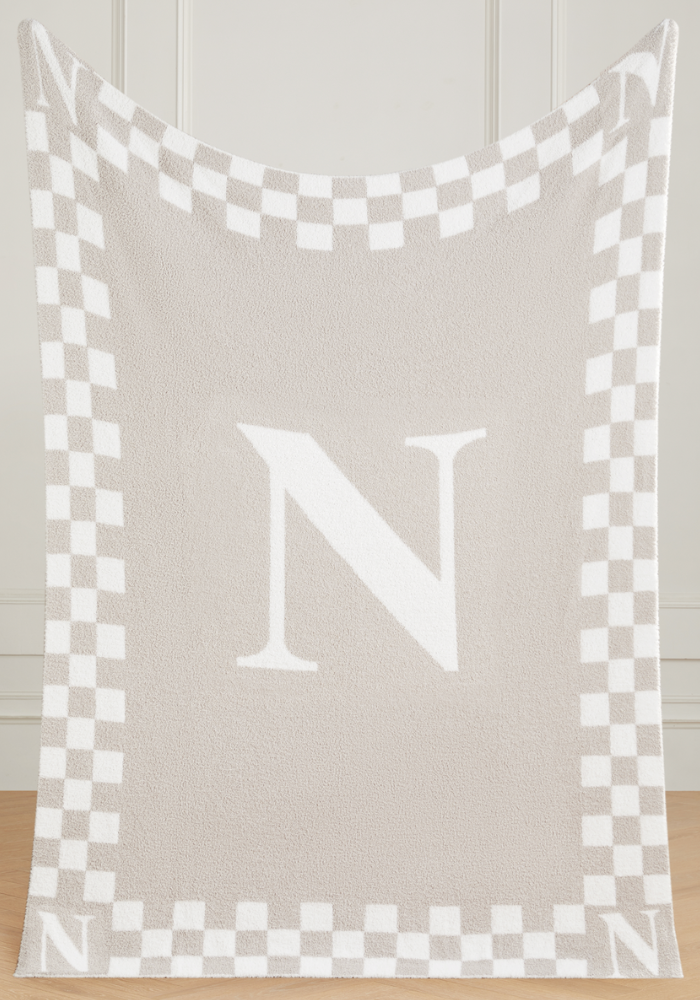 Monogram Initial Buttery Blanket