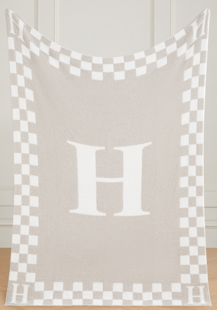 Monogram Initial Buttery Blanket