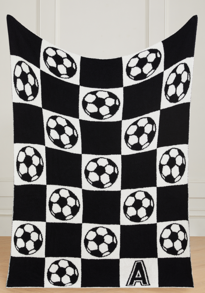 Varsity Collection: Soccer w/ Initial Buttery Blanket