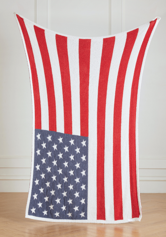 American Flag Buttery Blanket