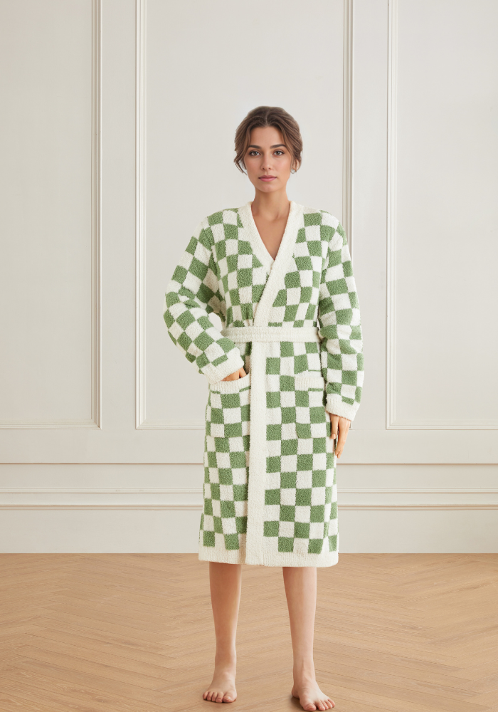 Checkered Buttery Robe- Colors
