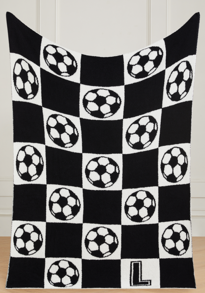 Varsity Collection: Soccer w/ Initial Buttery Blanket