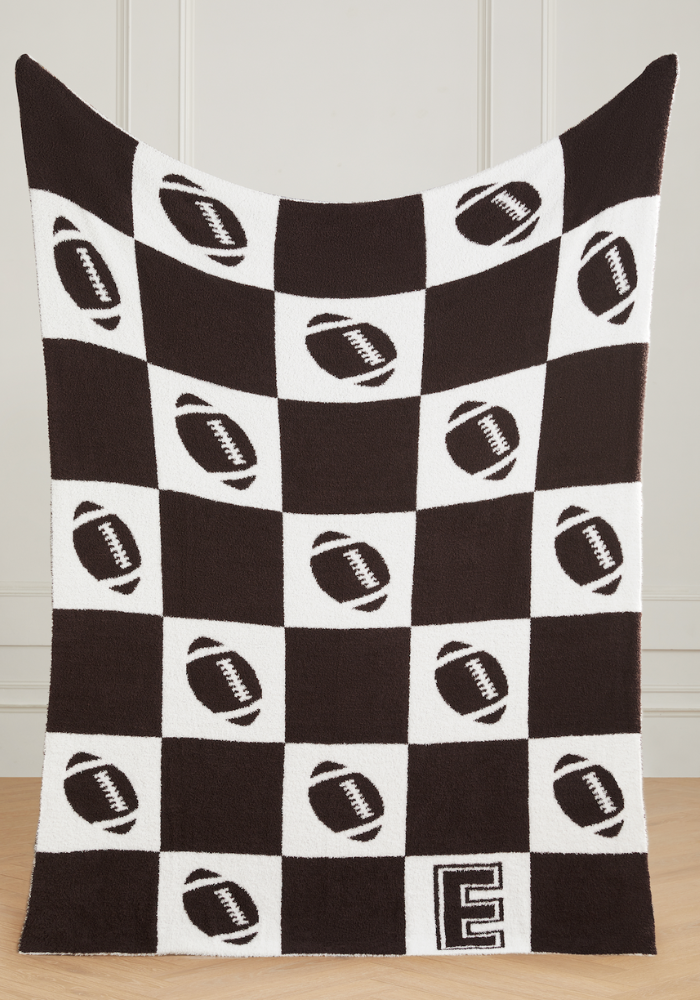 Varsity Collection: Football w/ Initial Buttery Blanket