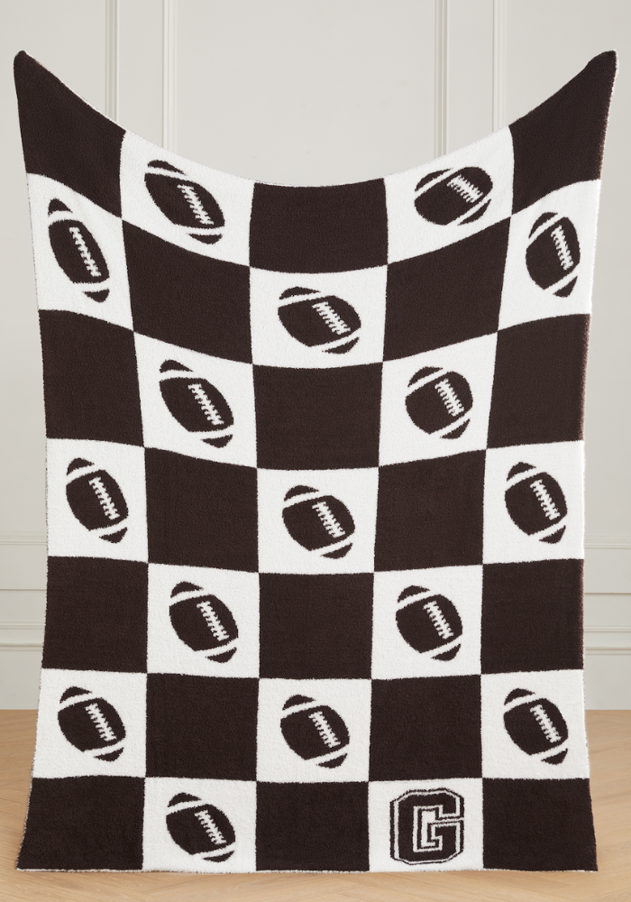 Varsity Collection: Football w/ Initial Buttery Blanket