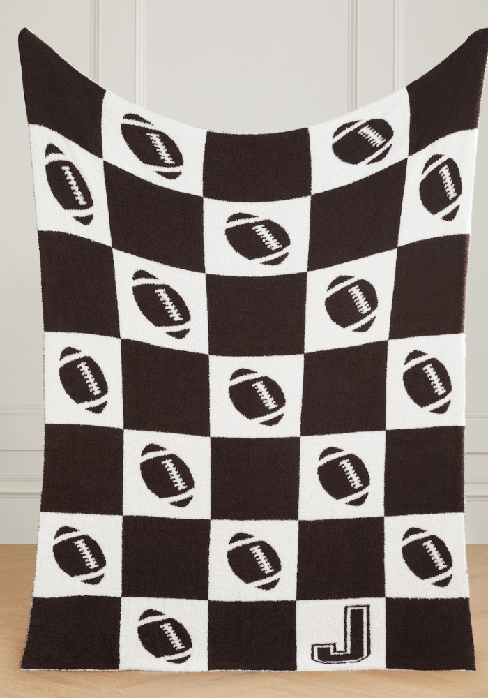 Varsity Collection: Football w/ Initial Buttery Blanket