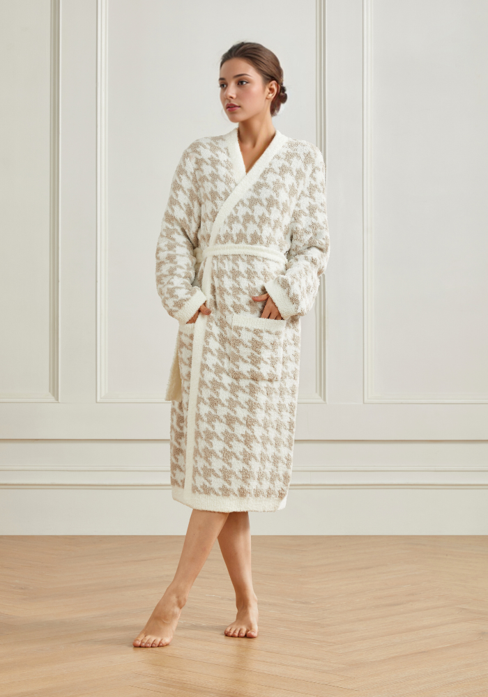 Houndstooth Buttery Robe