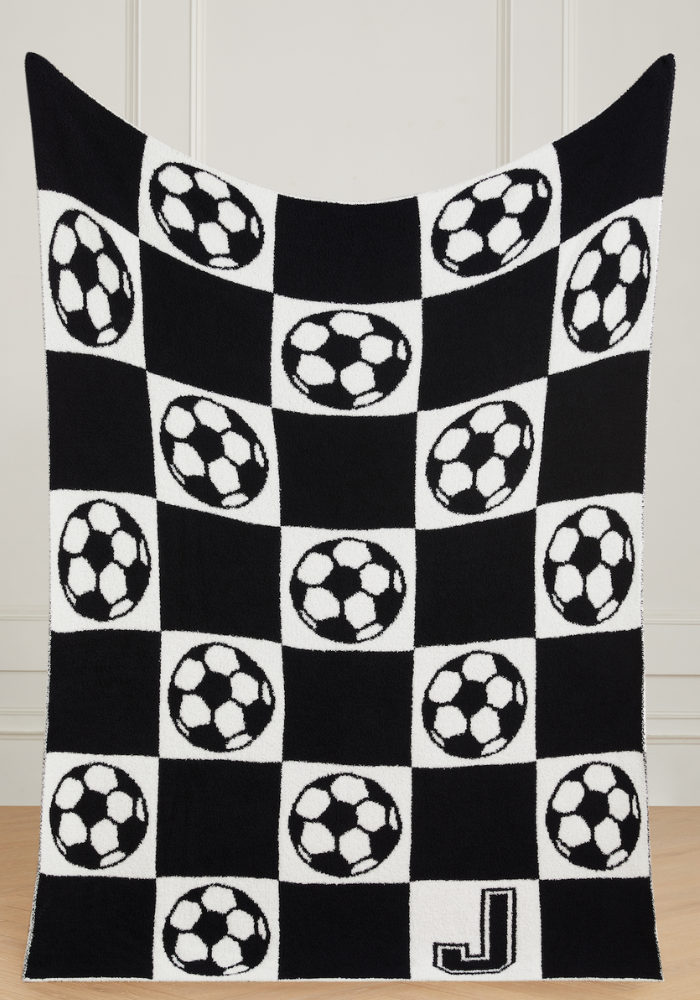 Varsity Collection: Soccer w/ Initial Buttery Blanket