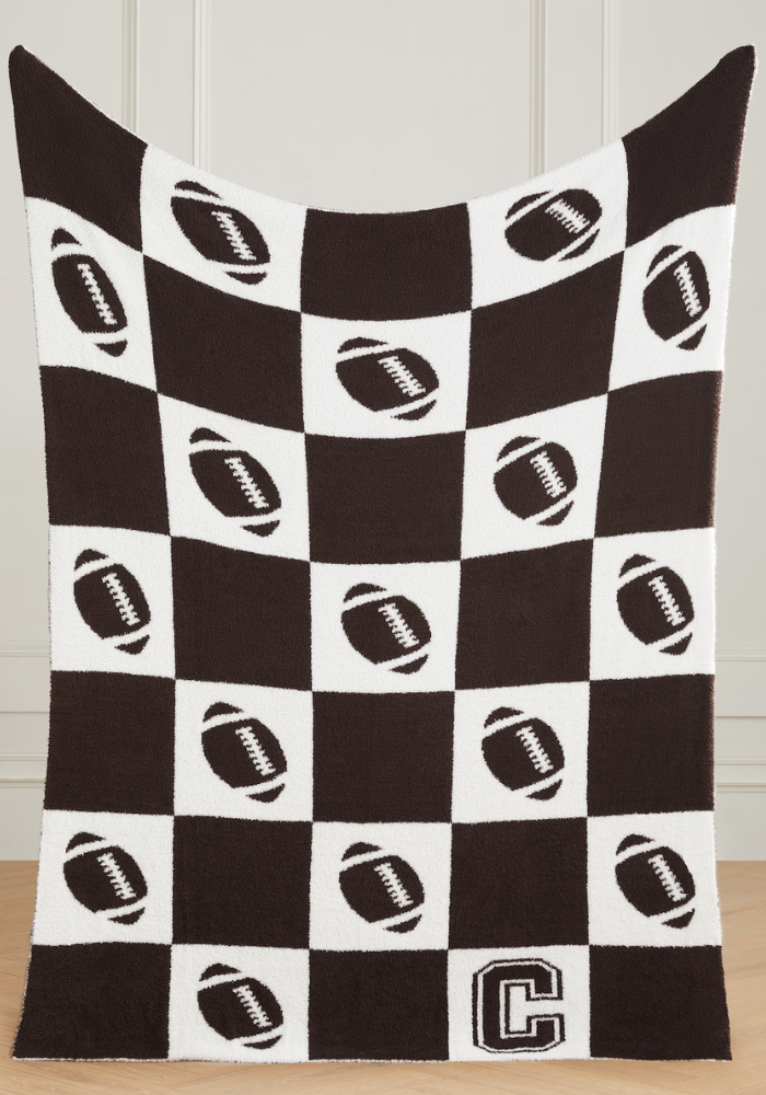Varsity Collection: Football w/ Initial Buttery Blanket