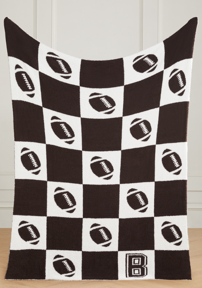 Varsity Collection: Football w/ Initial Buttery Blanket