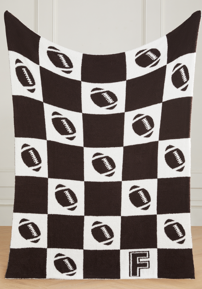 Varsity Collection: Football w/ Initial Buttery Blanket