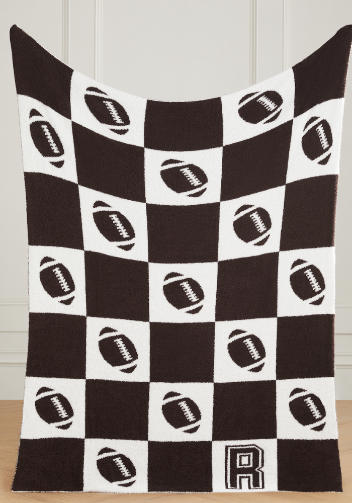 Varsity Collection: Football w/ Initial Buttery Blanket