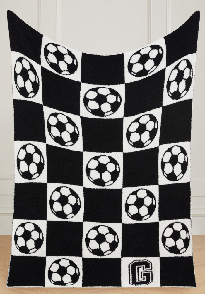 Varsity Collection: Soccer w/ Initial Buttery Blanket