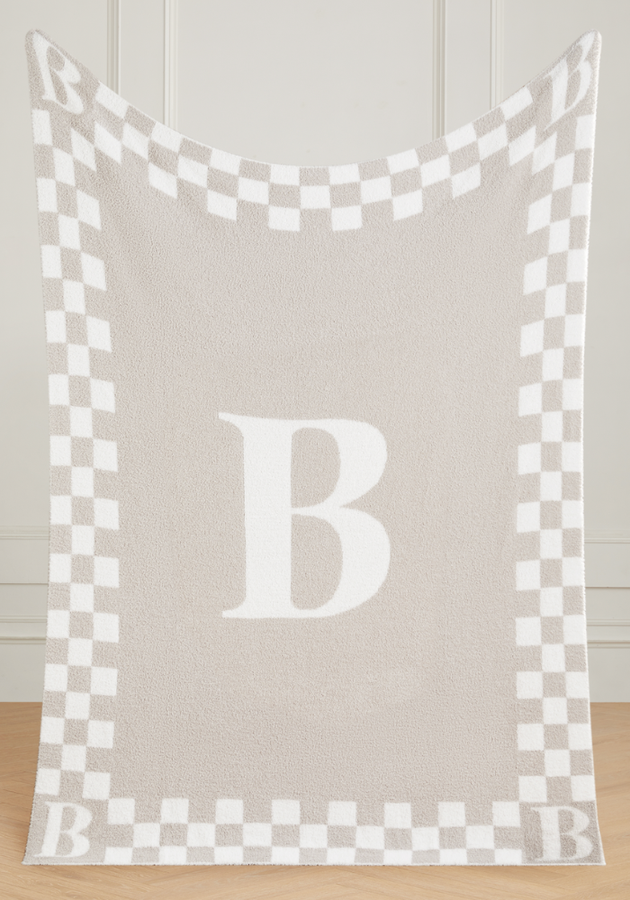 Monogram Initial Buttery Blanket
