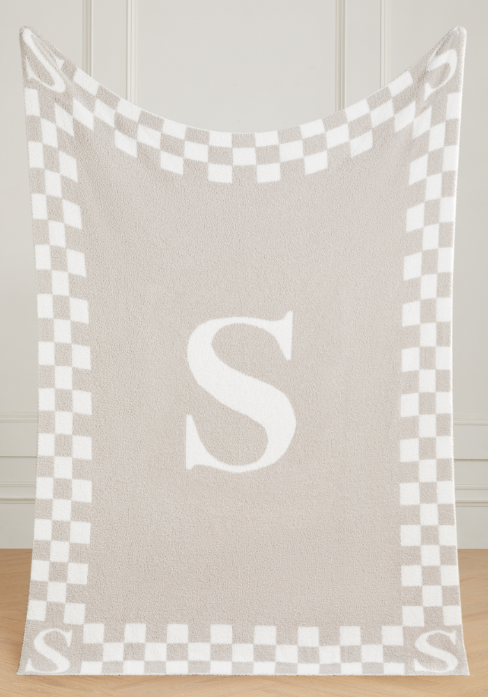 Monogram Initial Buttery Blanket