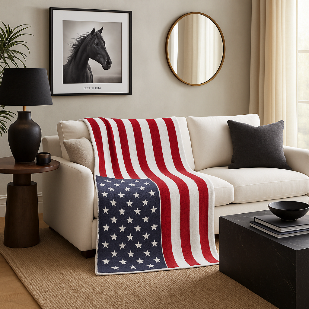 American Flag Buttery Blanket