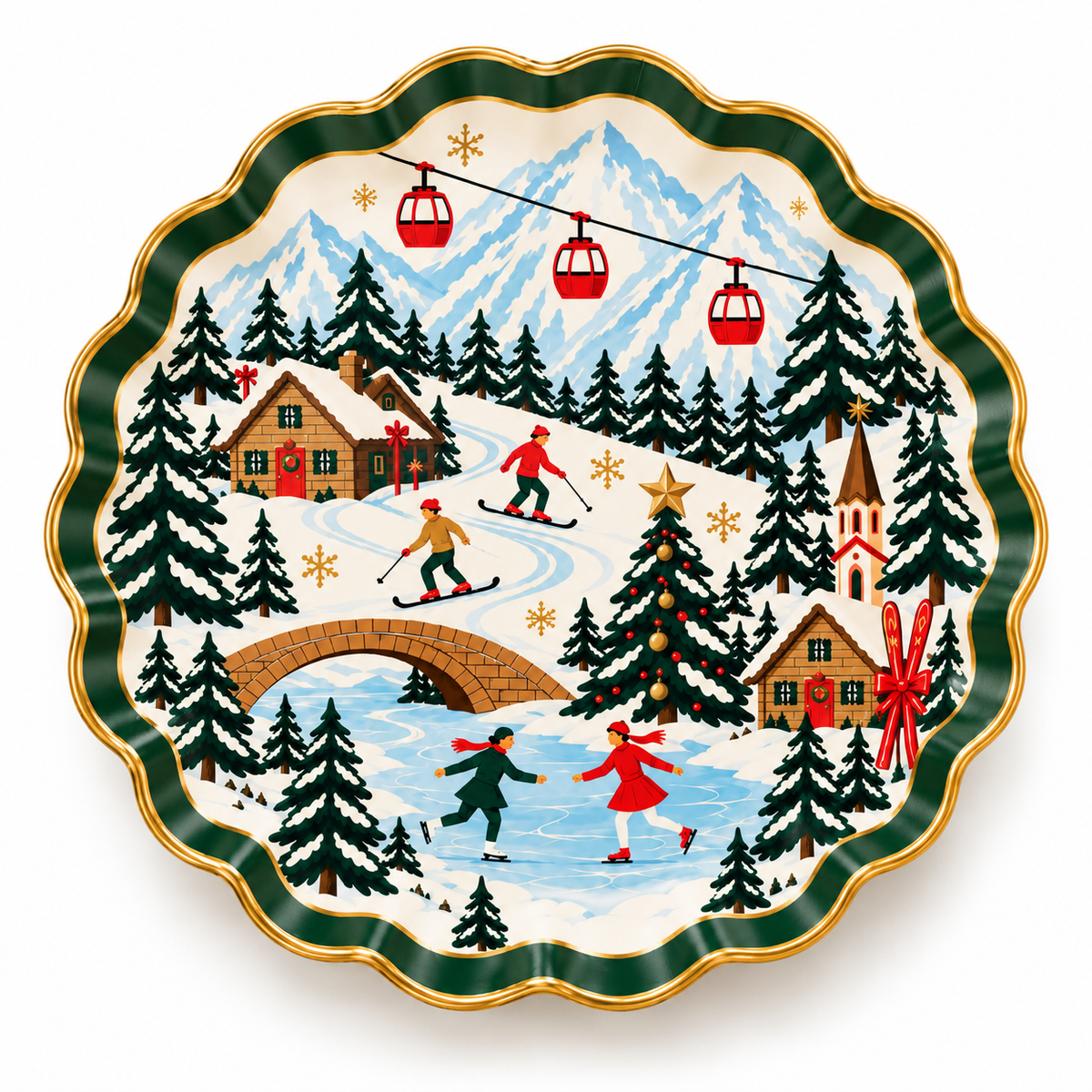 Alpine Christmas dinner-plate product mockup