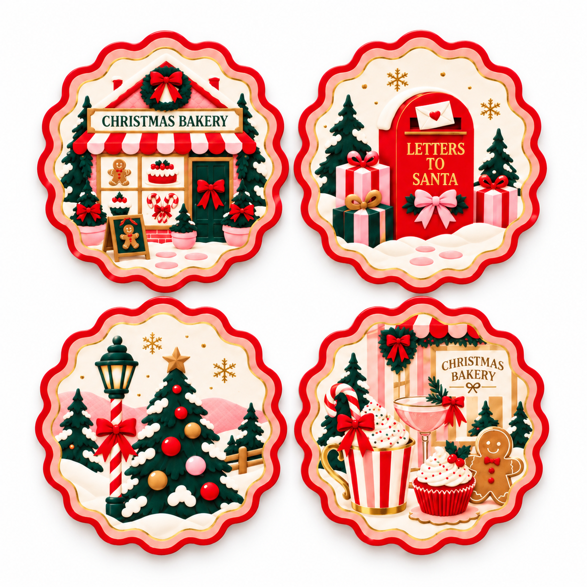 Candy Cane Lane Coasters product mockup