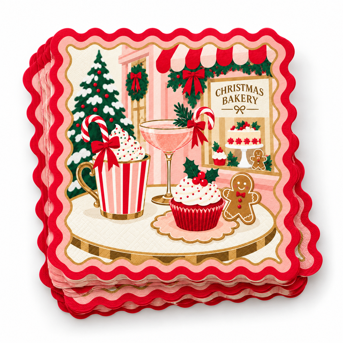 Candy Cane Lane Cocktail Napkins product mockup
