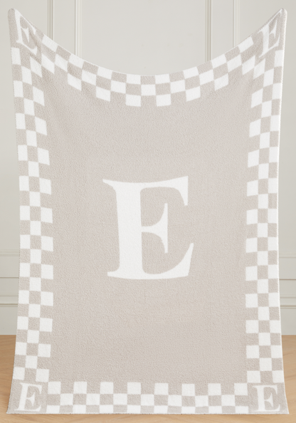 Monogram Initial Buttery Blanket