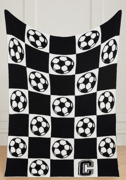 Varsity Collection: Soccer w/ Initial Buttery Blanket