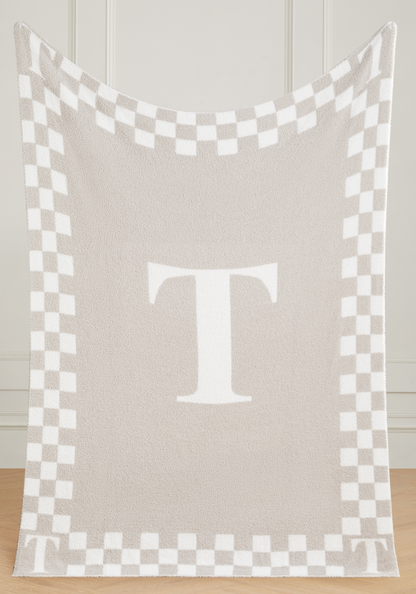 Monogram Initial Buttery Blanket
