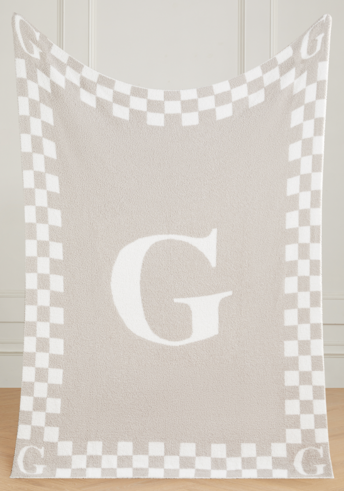 Monogram Initial Buttery Blanket
