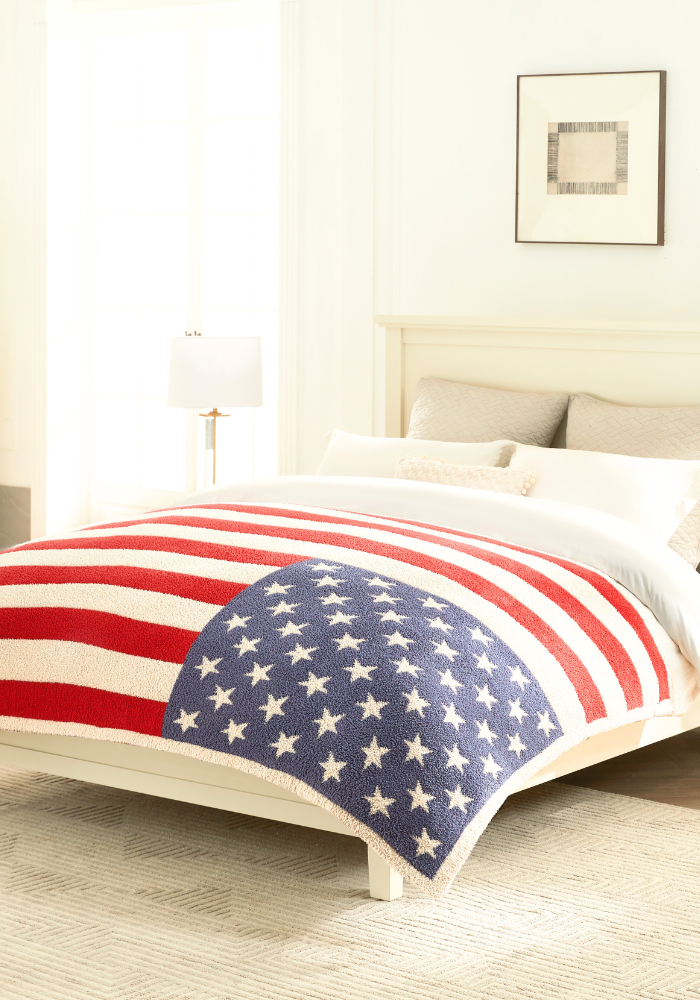 American Flag Buttery Blanket