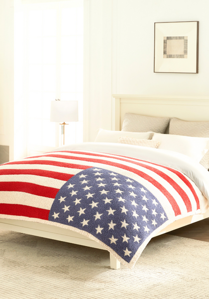 American Flag Buttery Blanket