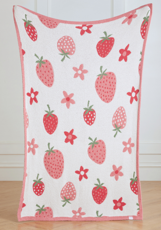 Strawberry + Daisy Buttery Blanket