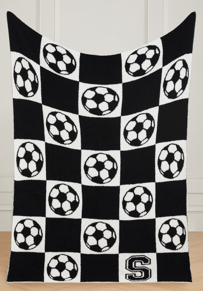 Varsity Collection: Soccer w/ Initial Buttery Blanket