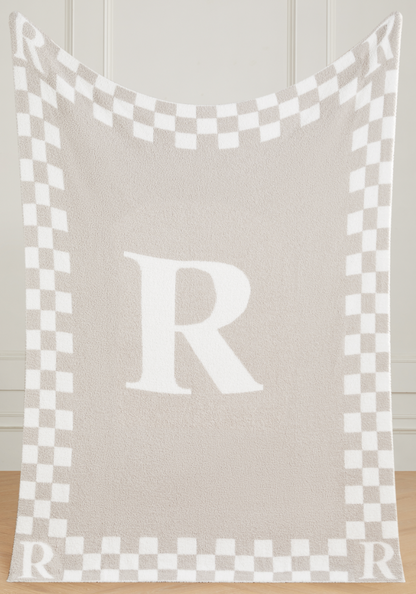Monogram Initial Buttery Blanket