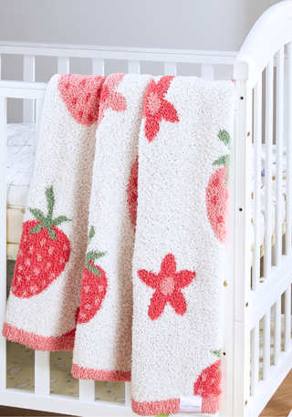 Strawberry + Daisy Buttery Blanket- Childrens