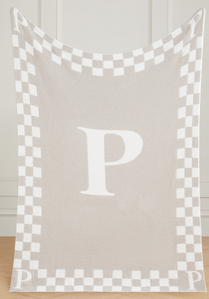 Monogram Initial Buttery Blanket