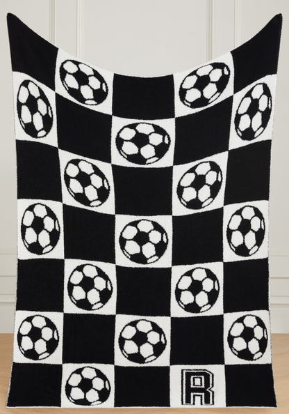 Varsity Collection: Soccer w/ Initial Buttery Blanket